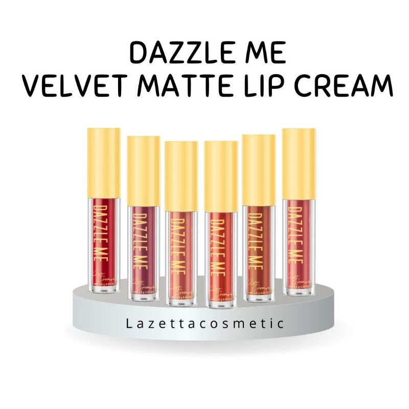 dazzle-me-velvet-matte-lip-cream-ลิปแมท-เนื้อเวลเวท-กำมะหยี่นุ่ม-สายฝอ-สีชัด-ไม่ติดแมส-6สี
