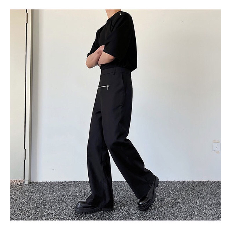 zipper-pants-กางเกงขายาวผู้ชายเท่ๆ-สตรีทแต่งซิป