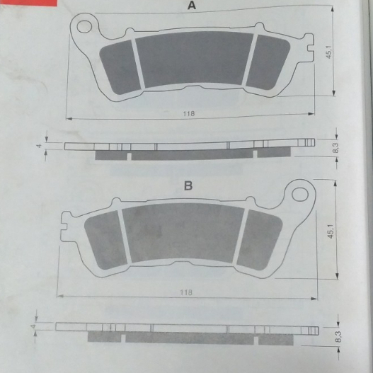 ผ้าเบรคหน้า-257-forza300ตัวแรก-cbr250-cbr600-cb1000-vfr1200-เเละรุ่นอื่นๆ-สามารถเทียบได้