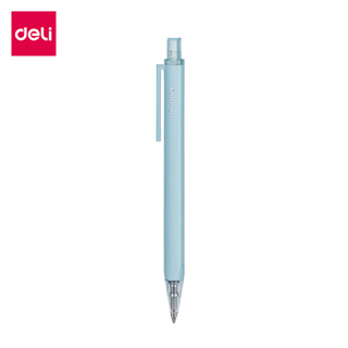 Deli ปากกาเจล สีพาสเทล ปากกาหมึกสีดำ แบบกด เขียนลื่น เส้นคมชัด หมึกแห้งไว มีคลิปหนีบสำหรับพกพา Gel Pen