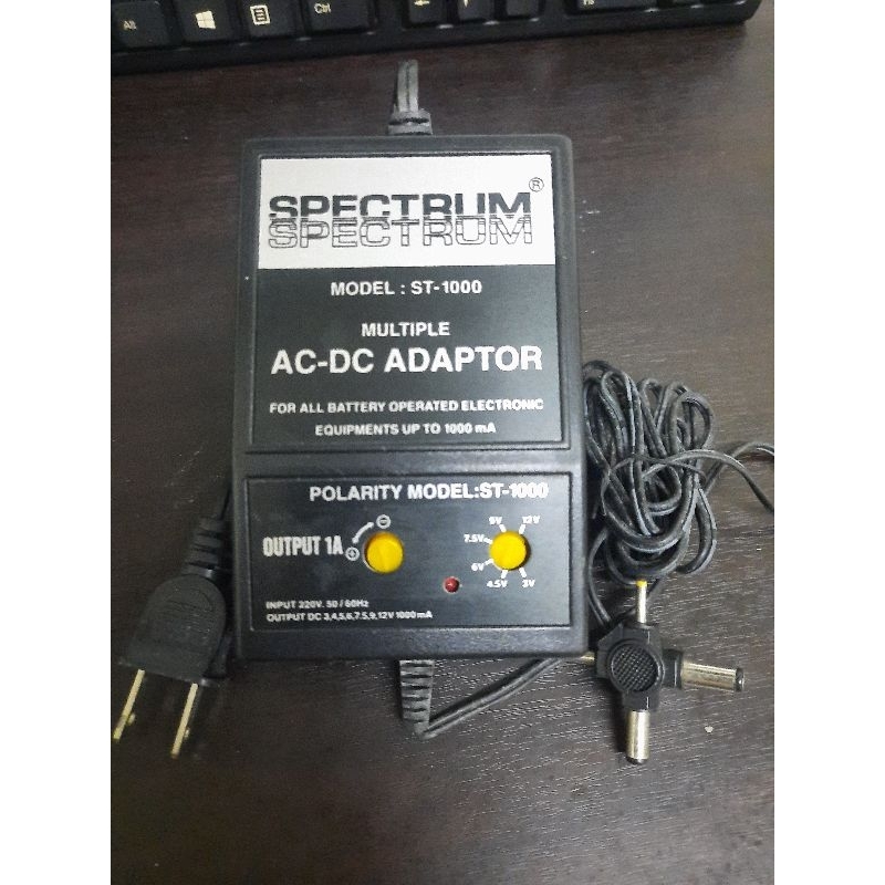 อแดปเตอร์ปรับvหม้อแปลงปรับโวลท์-3v-4-5v-6v-7-5v-9v-12v-spectrum-1-000-มิลลิแอมป์-1a-รุ่น-st-1000สินค้าใหม่มือ1