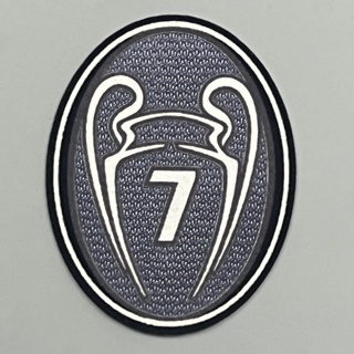 อาร์ม ติดเสื้อฟุตบอล  แชมเปี้ยนลีค ถ้วย 7 แบบกัมมะหยี่ ติดเสื้อ เอซี มิลาน AC Milan Champions League Patch Badge