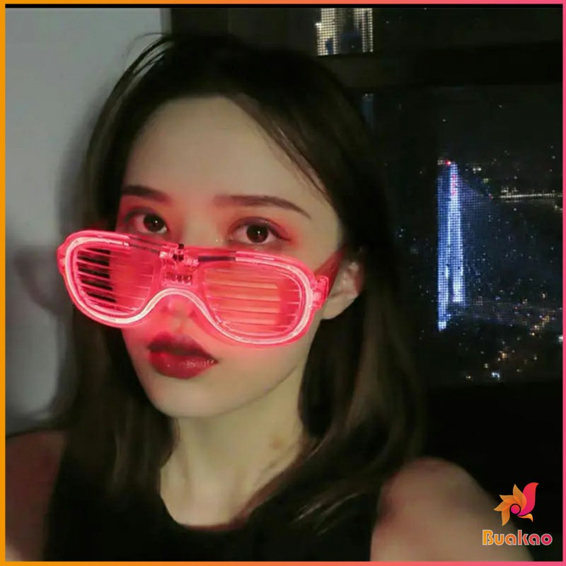 buakao-แว่นตาเรืองแสง-มีหลอดไฟ-led-แว่นตาเรืองแสง-คริสต์มาส-luminous-glasses