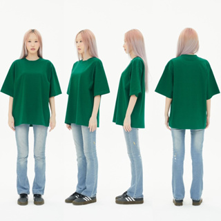 OV20  EMERALD เสื้อยืดสีเขียวเข้ม Cotton20 Oversize