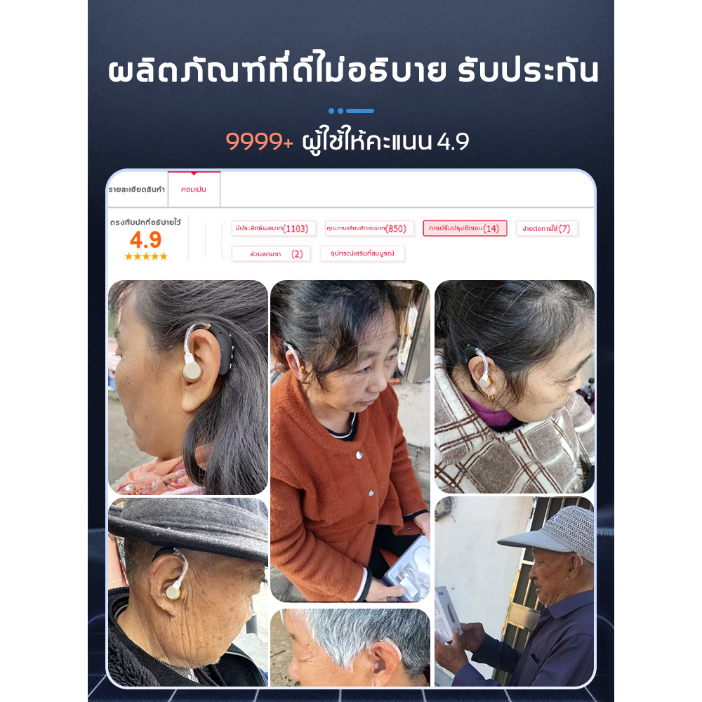 แนะนําโดยแพทย์หู-เครื่องช่วยฟัง-ชนิดคล้องหลังหู-หูฟังคนหูหนวก-สำหรับผู้สูงอายุ-เสียงชัดเจน-เวลาใช้งานยาวนาน-ส่งจากในไทย