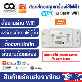 Tuya Basic Smart Switch Smart Breaker WiFi รุ่น SBW สวิตช์เปิดปิดผ่านมือถือ Smart Life รองรับ Alexa Google Siri