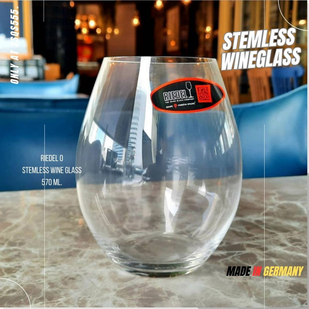 Riedel stemless wine glass แก้วไวน์ไม่มีก้าน Riedel o ขนาด 570 ml