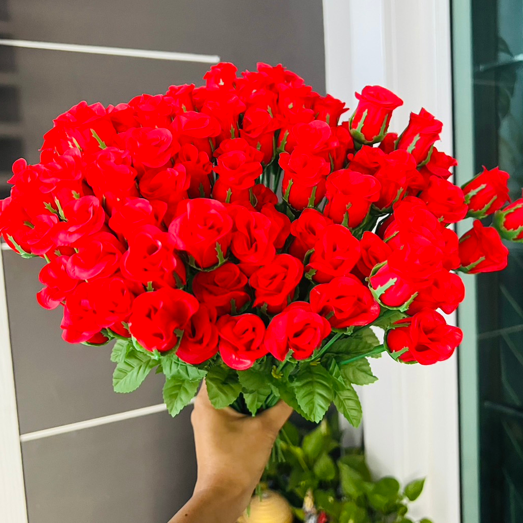 ดอกกุหลาบวาเลนไทน์-ดอกกุหลาบตูม-ก้านสีแดง-1ดอก-พร้อมก้านพร้อมใบ-ดอกกุหลาบสีแดง-พร้อมส่งจากไทย-ถวายองค์ท้าวเวศสุวรรณ