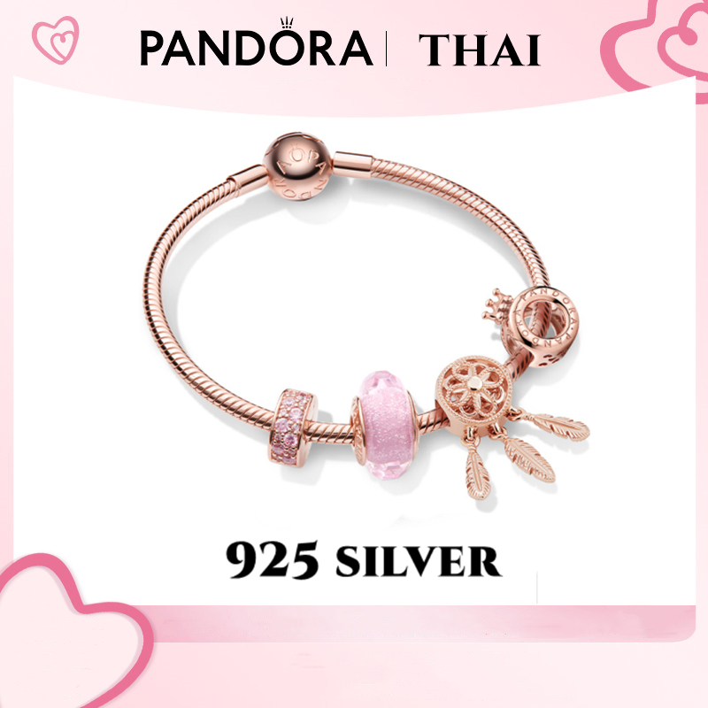 ภาพหน้าปกสินค้าP สร้อยข้อมือ กำไล ลูกปัดอัญมณี สร้อยข้อมือคู่ Soft Pink Dreamland Bracelet 100%