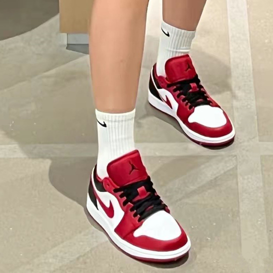 nike-air-jordan-1-low-red-white-black-shoes-sneaker-รองเท้าผ้าใบ-ของแท้