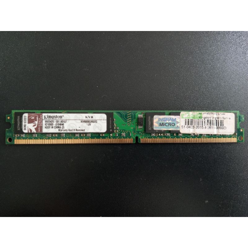 DDR2 2G BUS 800 Kingston รุ่น KVR800D2N5/2G ประกัน SYNNEX INGRAM ...