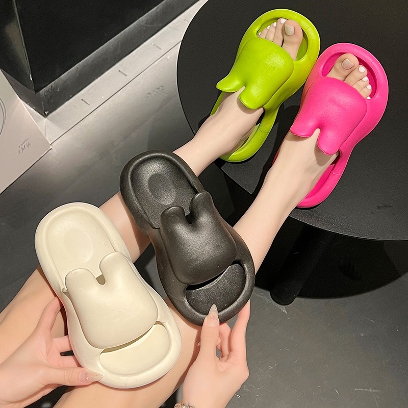 ภาพสินค้ารองเท้าเเตะกระต่าย พื้นนิ่ม แฟชั่นรองเท้าผู้หญิง เสริมส้น ฮิตที่สุด สวยสไตล์เกาหลี X-04 จากร้าน nnt0570ori บน Shopee ภาพที่ 1