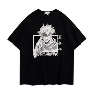 Jujutsu Kaisen อะนิเมะกราฟิกพิมพ์เสื้อยืดผู้ชายพิมพ์เสื้อยืดสำหรับผู้ชาย ผ้าฝ้ายแฟชั่น