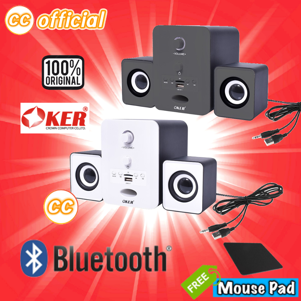 แท้100-oker-sp-525-ลำโพง-บลูทูธ-bluetooth-fm-tf-usb-multimedia-desktop-speaker-micro-2-1-650w