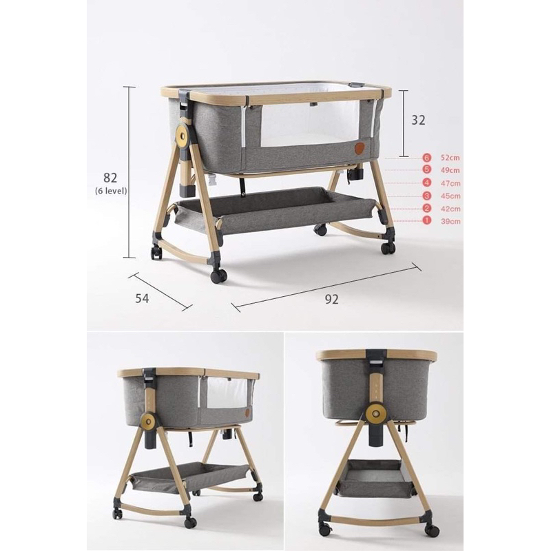 bedside-crib-รุ่น-โยกได้-เตียงนอนเด็ก-สำหรับวางข้างเตียง-เตียงนอนเด็ก