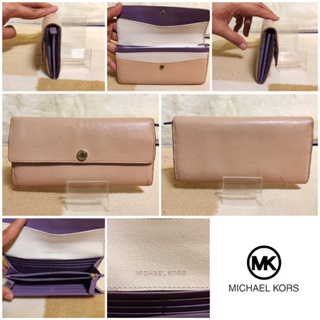 👝: MICHAEL KORS Beige Long wallet แท้💯%