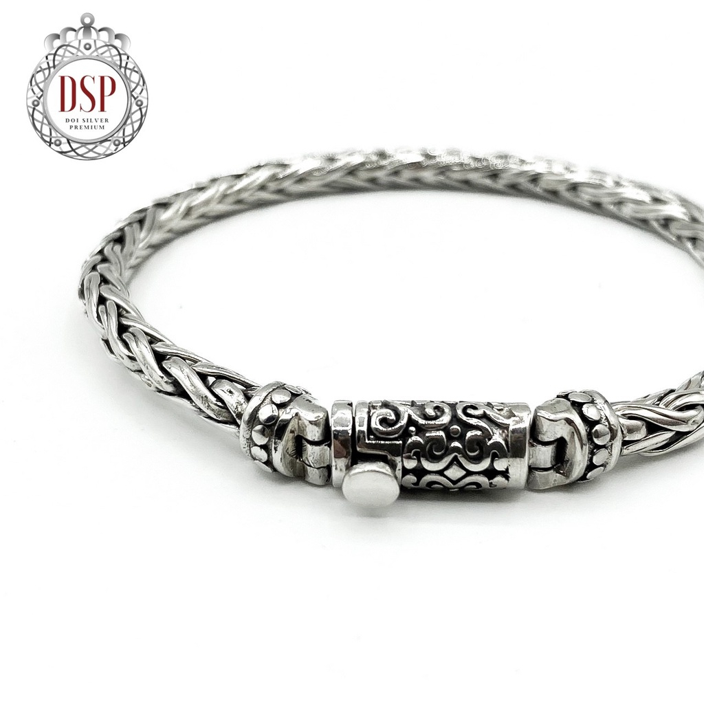 สร้อยข้อมือลายเชือก-สร้อยข้อมือผู้ชาย-เงินแท้-925-dsp-925-sterling-silver-braided-bracelets-clsp0165