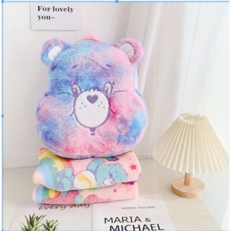 ตุ๊กตาแคร์แบร์-ผ้าห่มด้านใน-หมอนผ้าห่ม-หมี-care-bear