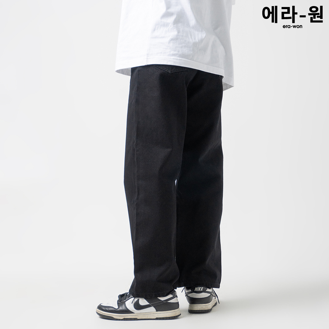 ภาพหน้าปกสินค้าera-won กางเกงยีนส์ ทรงหลวม รุ่น DENIM LOOSE สี Black The Gap จากร้าน erawon_official_store บน Shopee