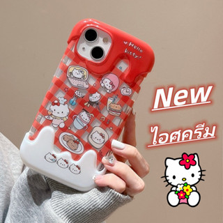 😍👉🏼สินค้าสปอต👈🏼😍เคสไอโฟน11 เคสกันกระแทก Case iPhone 14 13 12 Pro Max Hello Kitty KT ไอศครีม เคส for iPhone 13