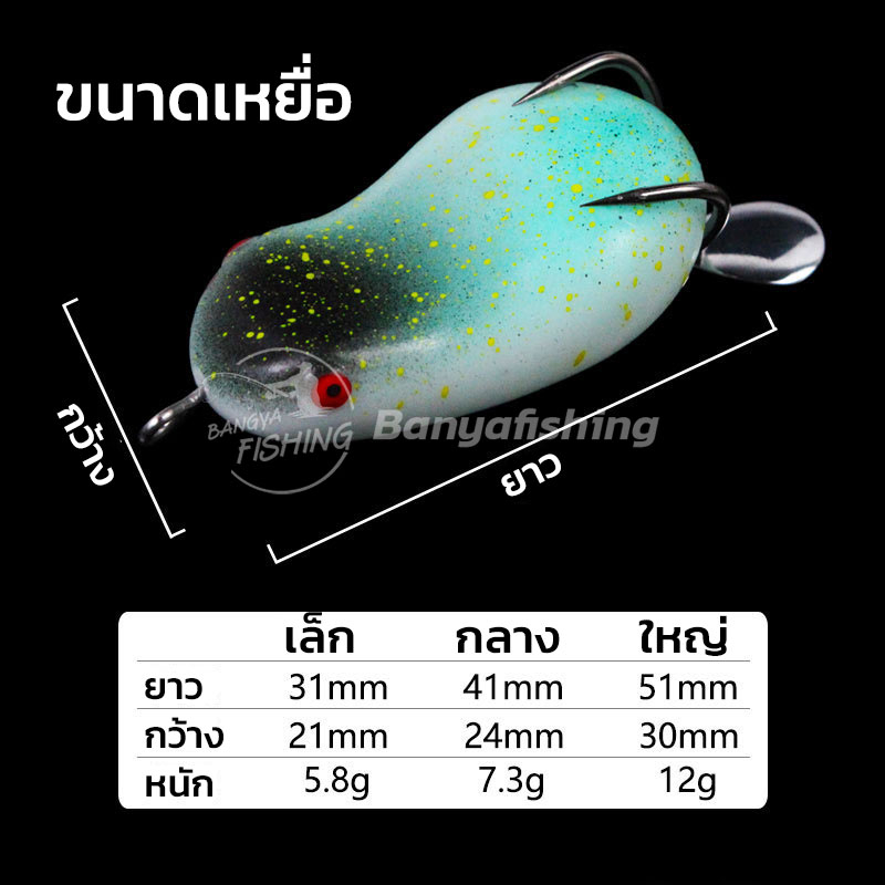 กบยาง-มี-3-ขนาด-5-8g-7-3g-12g-กบยางปลาช่อน-กบยางใบหลิว-ปลายาง-หนอนยาง-เหยื่อปลอม-เหยื่อตกปลา-ตกปลาช่อน-ชะโด-ตกปลา