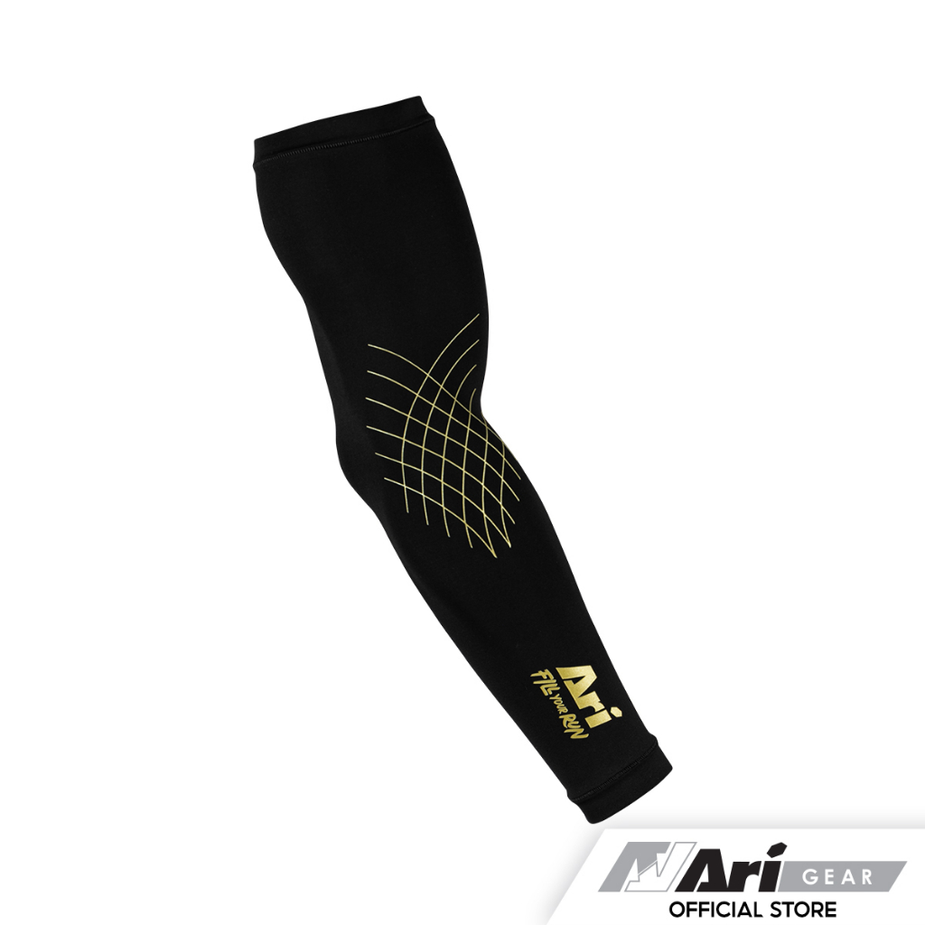 ari-compression-arm-sleeves-black-gold-black-ปลอกแขน-อาริ-สีดำ