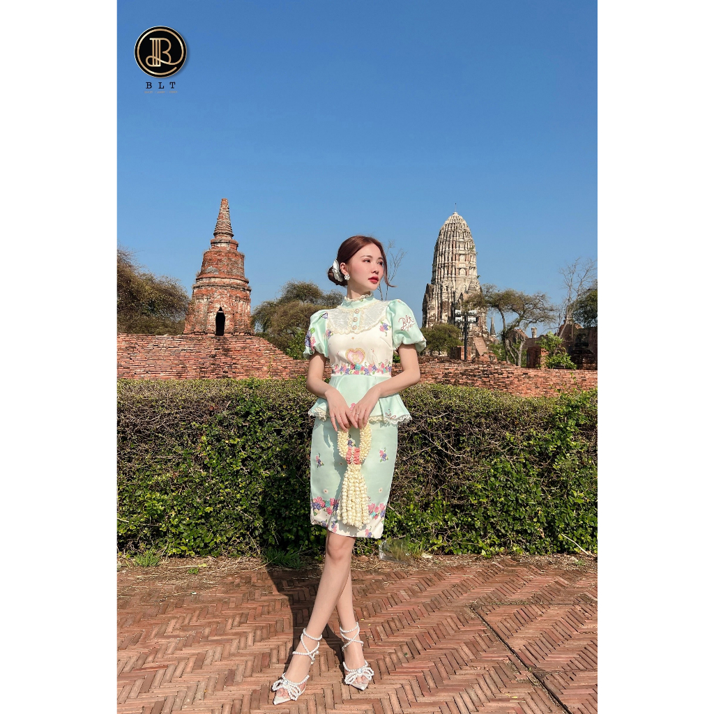 r27-thai-jirada-dress-ชุดไทยสีเขียวหวานละมุนมาก