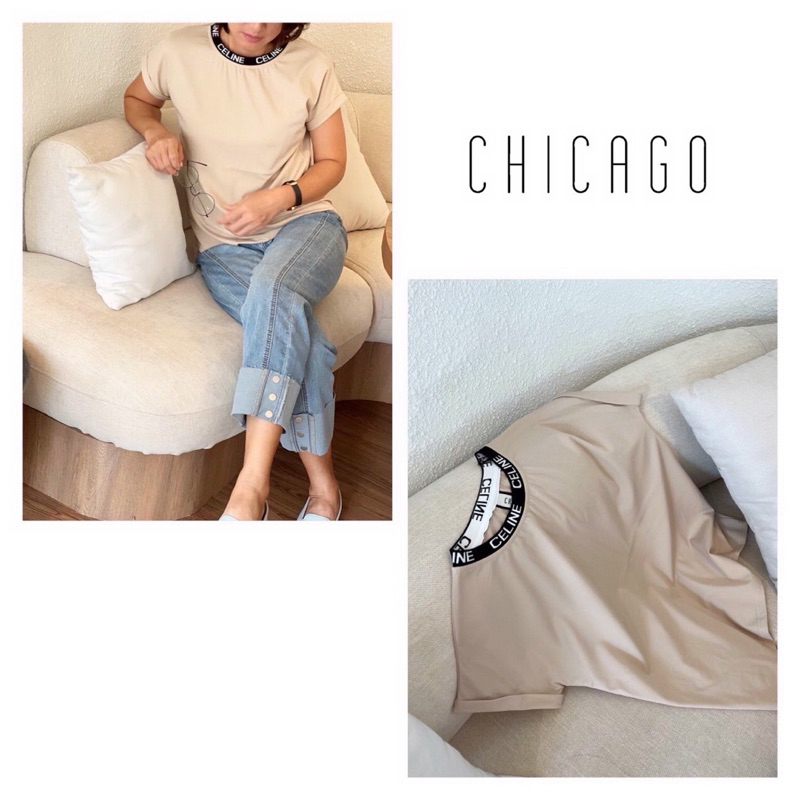 เสื้อยืดchicagoลายแบรนด์ดังc