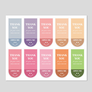 Blue Elephant(มาใหม่) สติ๊กเกอร์ขอบคุณ100ดวง สติ๊กเกอร์thank you(สี)