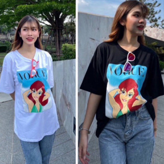 พร้อมส่ง เสื้อยืดงานป้าย ฟรีไซส์ Vogue เจ้าหญิง อก44-46”