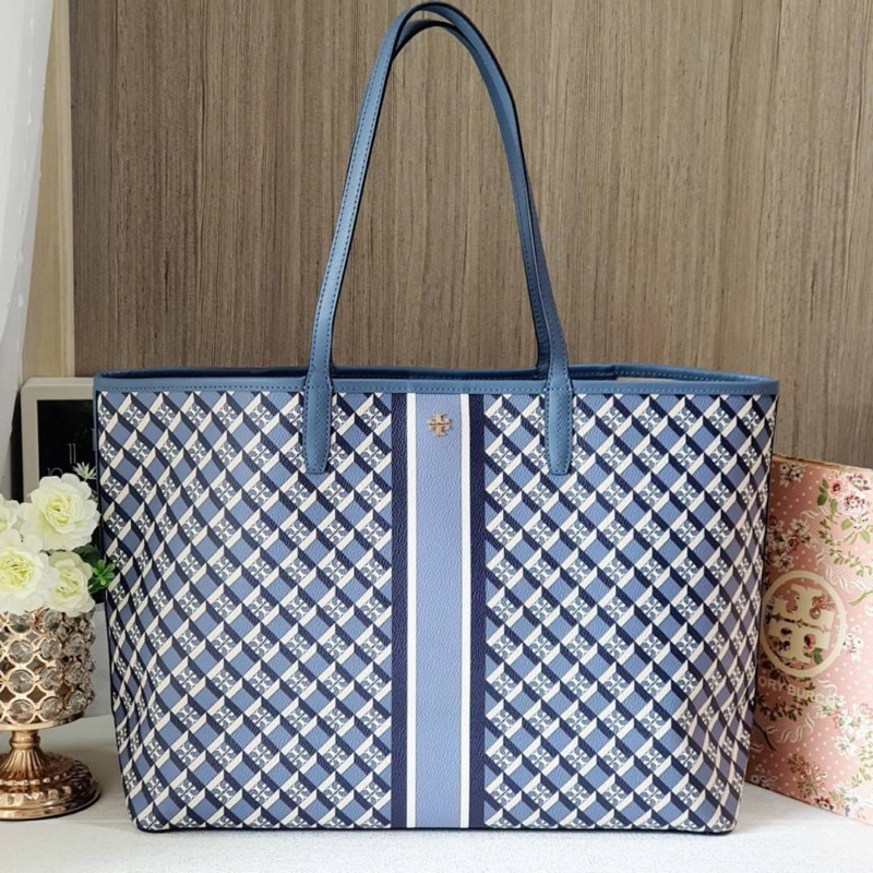 ผ่อน0-กระเป๋าสะพาย-tory-burch-82398-geo-logo-tote-large-size-canvas-shoulder-bag-ใบใหญ่-สีฟ้า-17-นิ้ว