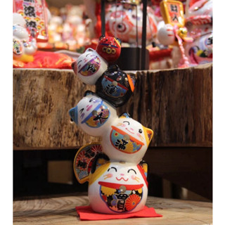 แมวกวัก ดารุมะ 5 ชั้น สูง 22cm Daruma ตุ๊กตามงคลขอพรให้สมหวัง โชคดี ค้าขาย เฮงเฮง ร่ำรวย