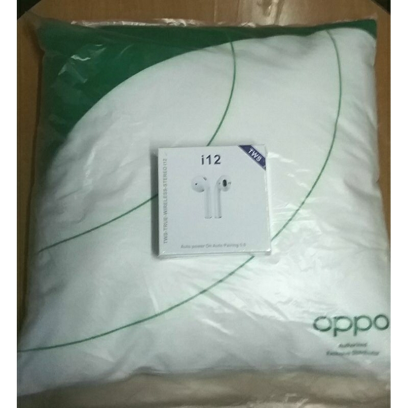 หูฟังบลูทูธไร้สาย-i12-tws-ขายพร้อม-หมอน-oppo-ของใหม่ในซีล