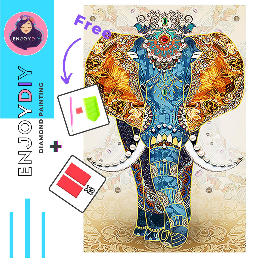 รูปช้างจักรพรรดิ-ครอสติสคริสตัล-5d-diy-diamond-painting-แบบเม็ด-ติดเต็ม-เม็ดกลม-พร้อมส่งจากไทย-enjoydiy