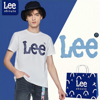 Lee® เสื้อยืดคอกลมแขนสั้น สไตล์พื้นฐาน#Lee BIG letter ไซส์ใหญเสื้อยืดชายผู้หญิง เสื้อยืดผ้าฝ้ายคู่รัก # สีขาว รุ่น #1147