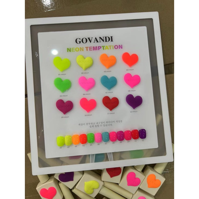 สีนีออนแบรนด์-gt-gt-govandi-lt-lt-รุ่น12สีฟรีชาร์ตขวดหัวใจ
