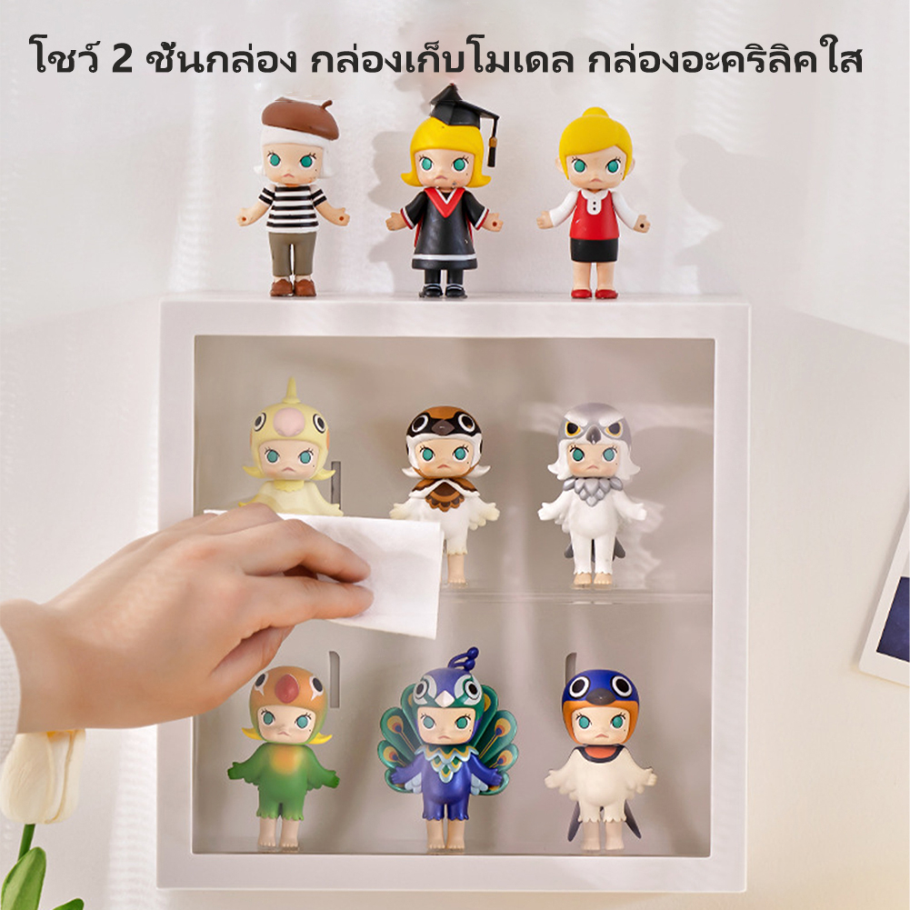 โชว์-2-ชั้นกล่อง-กล่องเก็บโมเดล-กล่องอะคริลิคใส-กล่องโชว์โมเดล-ฟิกเกอร์-ชั้นวางโมเดลอคริลิค-กล่องใส่ของ-กล่องโมเดล-ตู้โม