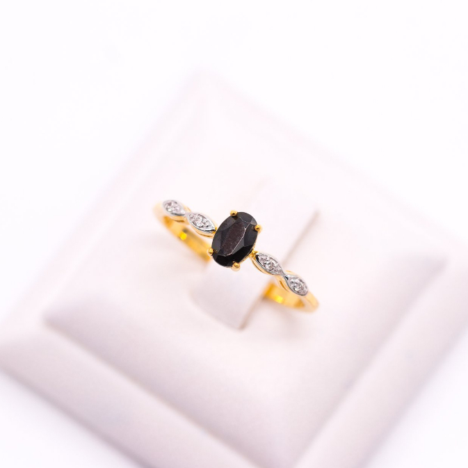 แหวนนิล-black-spinel-แหวนเพชร-แหวนทองเพชรแท้-ทองแท้-37-5-9k-pl115