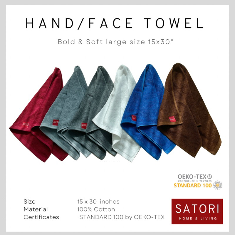 Satori Face towel hand towel ผ้าเช็ดผม เช็ดหน้า คอตตอน 15x30 100