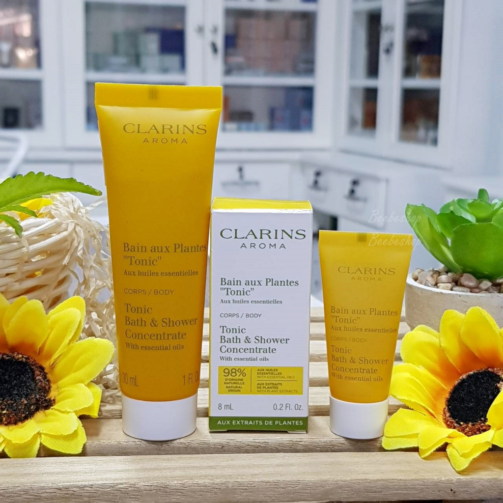 ราคาต่อ 1ชิ้น CLARINS tonic bath and shower concentrate 8ml 30ml เจล