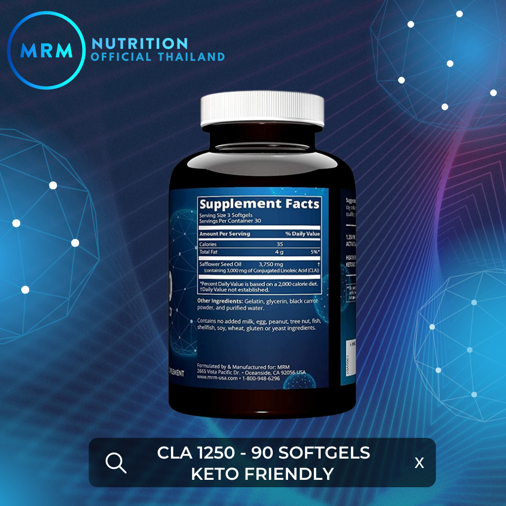 ลดปริมาณการเกิดไขมันสะสมใหม่-mrm-cla-1250-mg-90-softgels-มาตราฐานอาหารเสริมจากอเมริกา