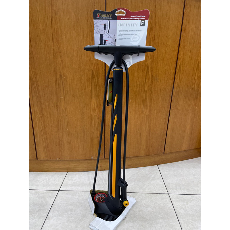 AirAce Infinity Sport Bodenpumpe – 160 PSI, Edelstahl, Orange, 1191 G – Robust & Flexibel