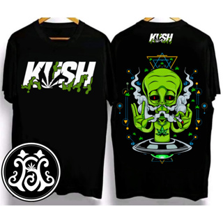 เสื้อยืด KUSH ผ้าฝ้ายแท้ คอกลม สีดำ มีลายให้เลือกหลากหลาย