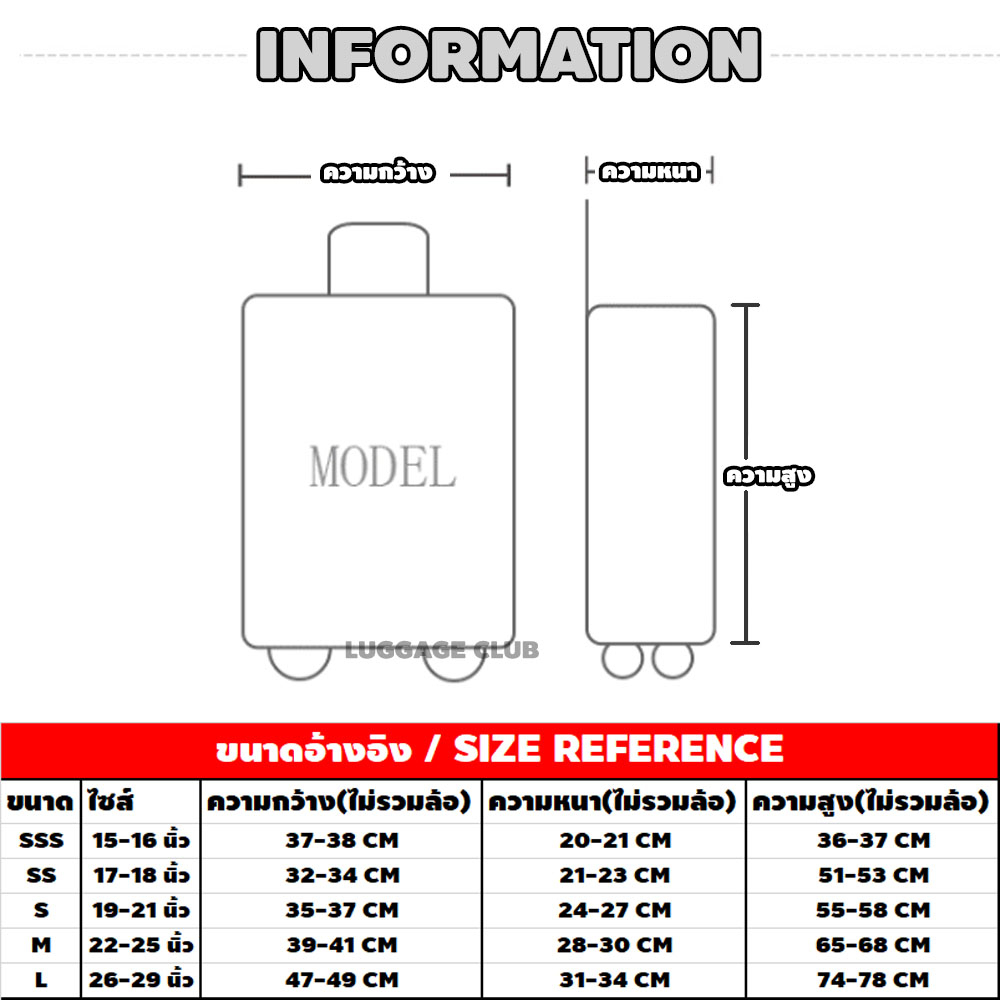 พร้อมส่ง-ถูกสุด-ผ้าคลุมกระเป๋าเดินทาง-ถุงคลุมกระเป๋าเดินทาง-luggage-cover