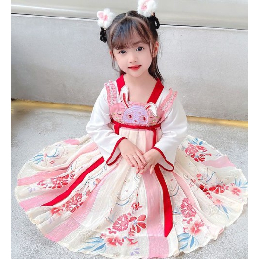 พร้อมส่ง-ชุดจีนเด็กผู้หญิงhanfu-ชุดจีนโบราณเด็กราชวงค์ถัง