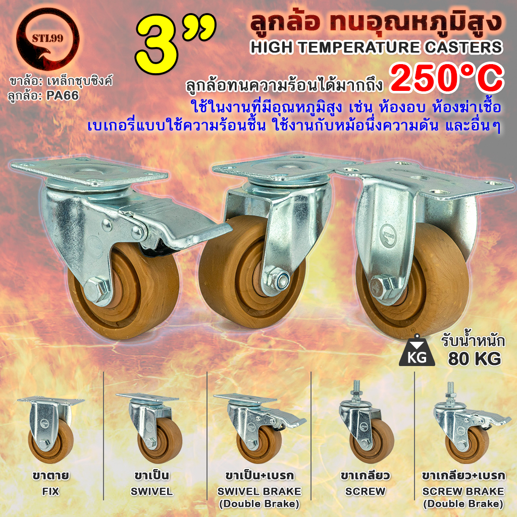 stl99-ล้อรถเข็น-3-ทนอุณหภูมิสูง-ใช้ในงานที่มีอุณหภูมิสูง-เช่น-ห้องอบ-ห้องฆ่าเชื้อ-ทนความร้อนได้ถึง-250-องศา