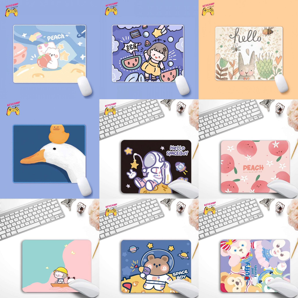 พร้อมส่ง-แผ่นรองเม้าส์ลายน่ารัก-แผ่นรองเม้าส์ลายการ์ตูน-mouse-pad-แผ่นรองเมาส์-ที่รองเมาส์-set-b