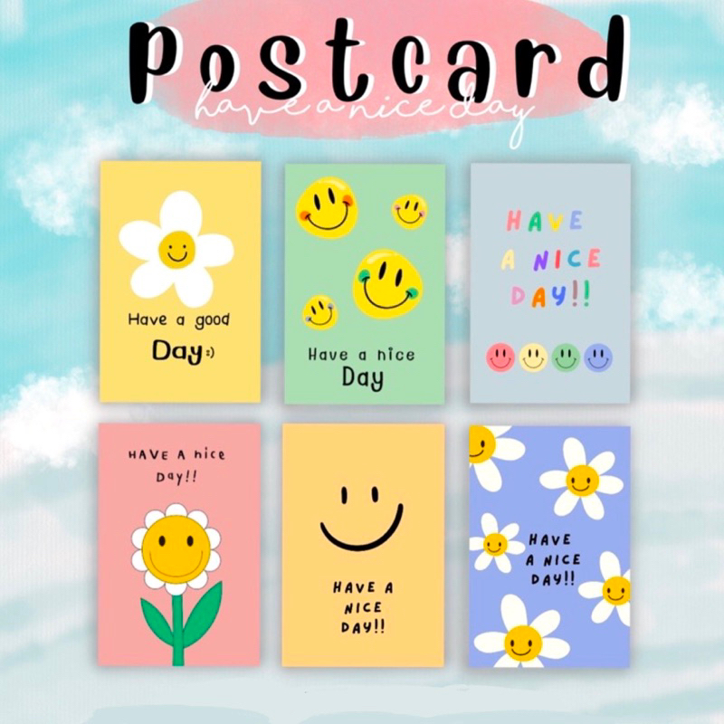 Post card have a nice day แพ็ค 9 แผ่น 4x6 นิ้ว อาร์ตมัน/ร้อยปอนด์ ...
