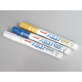 ปากกาเขียนยาง เขียนไม้ เขียนเหล็ก แก้ว ผ้า หิน ปากกายูนิเพ้นท์ (สีขาว,สีเหลือง,สีน้ำเงิน) ยูนิ รุ่น PX-20