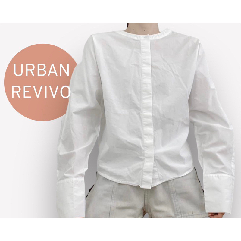 urban-revivo-x-cotton-ขาวสะอาด-คอจีน-ด้านหลังจับจีบ-อก-40-ยาว-22-code-845-6